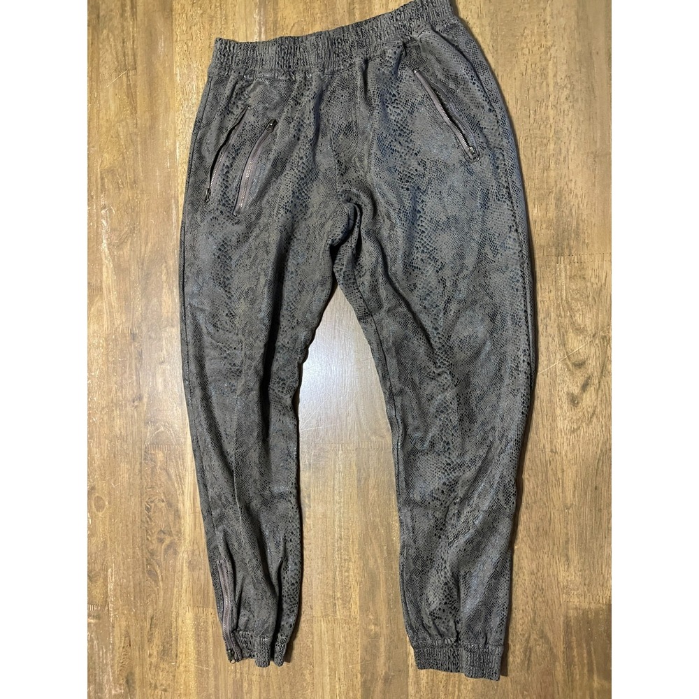 FATE Pants, Women's Size Small, Green Black, Snake Print, Pull On, Zip Pockets